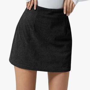Elegant Black Corduroy Skirt